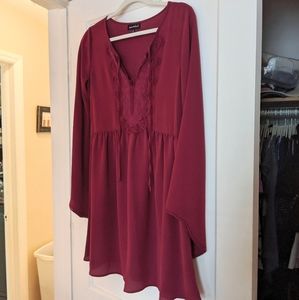 BOHO Trumpet Sleeve Dress